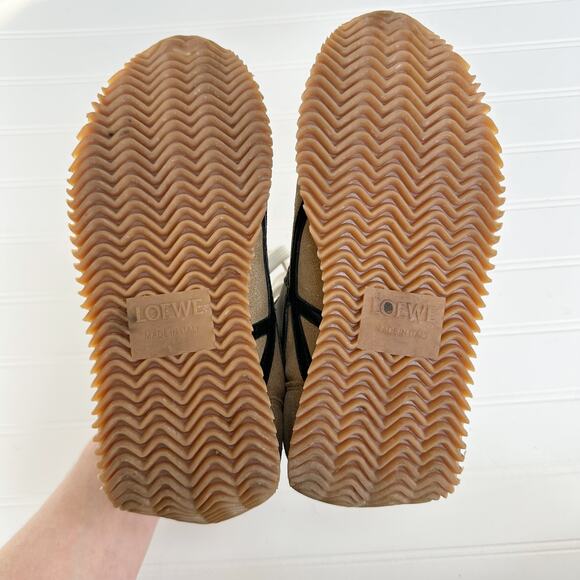 Loewe Flow Runner Sneakers Beige Tan Black Suede Nylon Women’s 36 US 6 Trainers - Picture 4 of 9